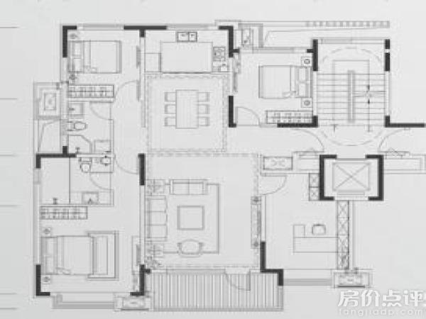 户型图-四房两厅两卫